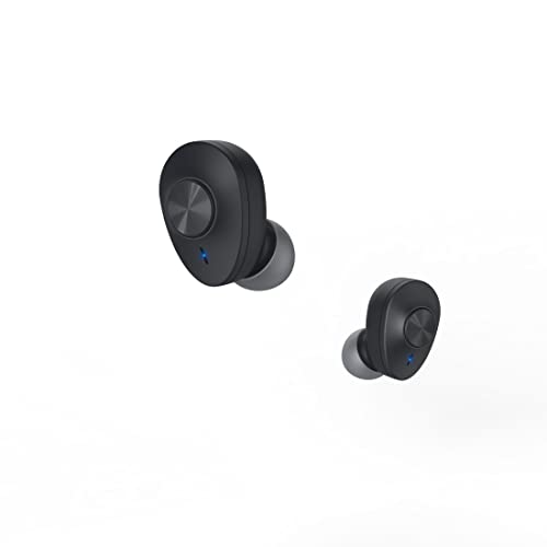 Hama Bluetooth Kopfhörer „Freedom Buddy“ (True Wireless, TWS, In Ear Kopfhörer, Wireless Kopfhörer, kabellos, Bass Boost, Kopfhörer kabellos, Earbuds, Sprachsteuerung, mit Ladebox) schwarz, Klein