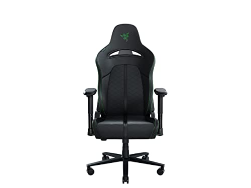Razer Enki X - Gaming-Stuhl für Sitzkomfort den ganzen Tag (Integr. Lordosenbogen, breitere Sitzfläche, optimierte Polsterdichte, umweltfreundliches Kunstleder, bis 152° zurücklehnen) Grün | Standard