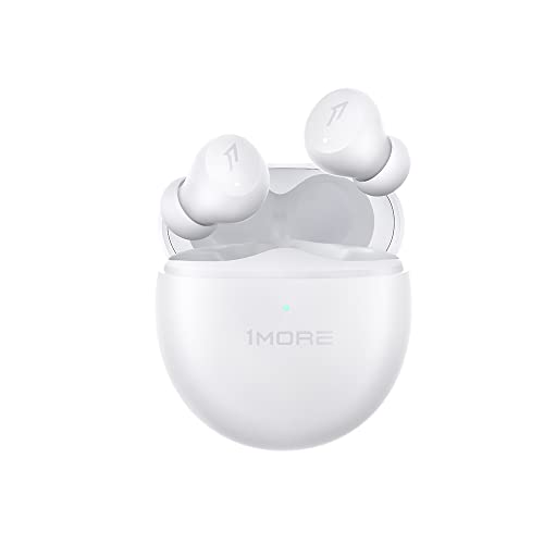 1More ComfoBuds Mini Bluetooth 5.2 Kopfhörer, Hybrid Active Noise Cancelling Kopfhörer, In Ear Kopfhörer kabellos, 4 Mikrofonen für klaren Anruf, Stereosound, kabellose Ladefunktion, IPX5 Weiß.