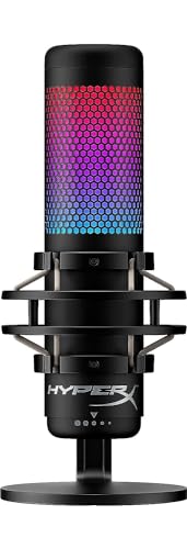 HyperX QuadCast S – RGB USB–Kondensatormikrofon für PC, PS4 und Mac, vibrations-und stoßgeschützt, Poppschutz, Gaming, Streaming, Podcasts, Twitch, YouTube, Discord