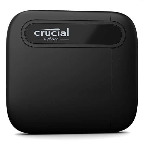 Crucial X6 1TB Externe SSD Festplatte, bis zu 800MB/s, PC und Mac, USB-C 3.2 Portable Solid State Drive - CT1000X6SSD9