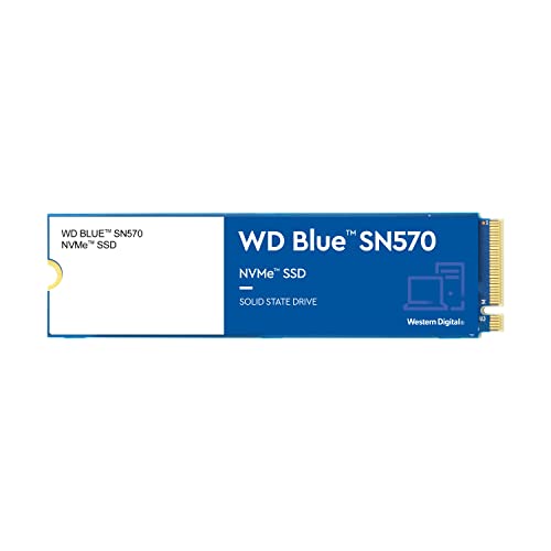 WD Blue SN570 NVMe SSD intern 500 GB (für Kreativprofis, 1-monatige Mitgliedschaft bei Adobe Creative Cloud, M.2 2280 PCIe Gen3 x 4 NVMe SSD, Lesen bis zu 3.500 MB/s, Dashboard)