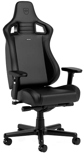 noblechairs Epic Compact Gaming Stuhl, Bürostuhl Ergonomisch, Schreibtisch Stuhl, Kopf- und Lendenstütze, PU-Leder, Entwickelt für Nutzer bis 120 kg und 1,7 Meter Hoch (Schwarz/Carbon)