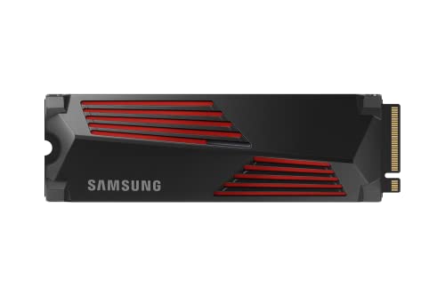 Samsung 990 PRO Heatsink M.2 NVMe SSD (MZ-V9P1T0CW), 1 TB, PCIe 4.0, 7.450 MB/s Lesen, 6.900 MB/s Schreiben, SSD mit Kühlkörper und RGB-Licht für Konsolen-Gaming und Videobearbeitung