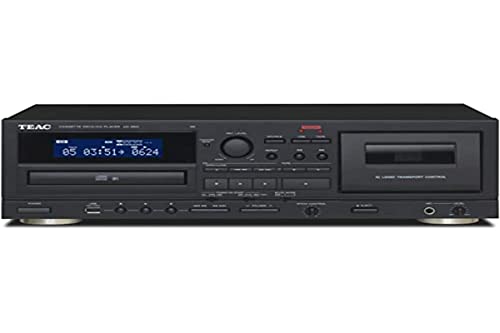 Teac AD-850-SE CD-Player & Kassettenspieler mit USB-Aufnahme & Wiedergabe (Mikrofoneingang, Echoeffekt, Karaoke-fähig, Digital-Analog-Umwandlung) Schwarz