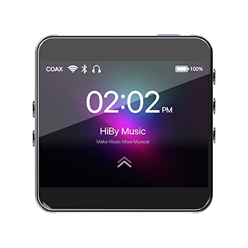 HiBy R2 Hi-Res-Audioplayer der Einstiegsklasse mit echter High-Fidelity-Klangqualität/Bluetooth 5.0 und 5G Wi-Fi/Tidal- und Qobuz-Streaming/MQA 4X/Doppelmikrofon – Schwarz