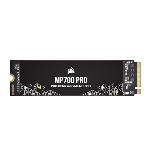 Corsair MP700 PRO 2TB M.2 PCIe Gen5 x4 NVMe 2.0 SSD - M.2 2280 - Bis zu 12.400MB/sec Sequentielles Lesen - High-Density TLC NAND - Schwarz