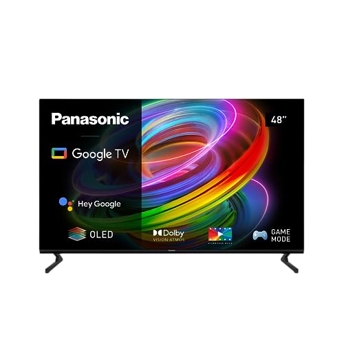 Panasonic TX-48MZ700E, 48 Zoll 4K Ultra HD OLED Smart 2023 TV, High Dynamic Range (HDR), Dolby Atmos & Vision, Android , Google Assistant, Chromecast, 2 fuß-sockel, Fernbedienung, Schwarz