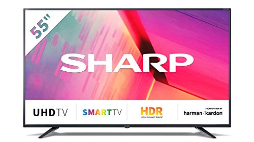 SHARP 55BJ3E 139 cm (55 Zoll) 4K Ultra HD Smart LED TV, HDR, Harman/Kardon Soundsystem, Triple Tuner
