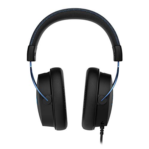 HyperX Cloud Alpha S – Gaming Headset, für PC, 7.1 Surround Sound, einstellbarer Bass, Dual Chamber Drivers, Chat Mixer, atmungsaktives Kunstleder, Memory-Schaum,Mikrofon mit Rauschunterdrückung, Blau