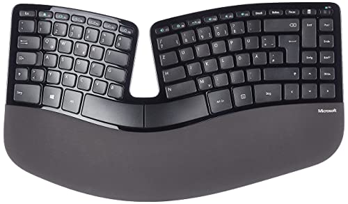 Microsoft Sculpt Ergonomic Desktop (Set mit Maus und Tastatur, deutsches QWERTZ Tastaturlayout, schwarz, ergonomisch, kabellos)