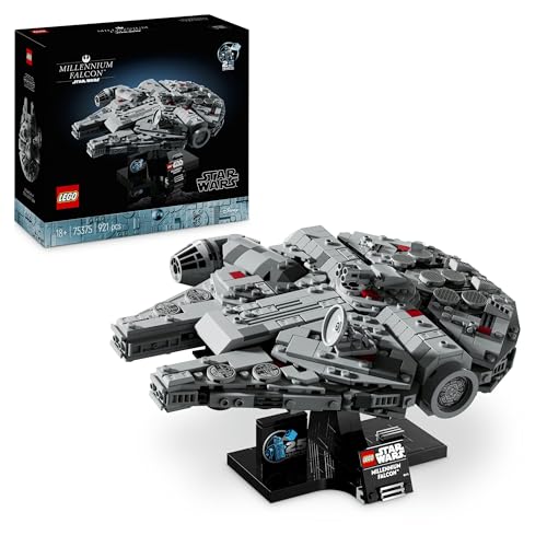 LEGO Star Wars Millennium Falcon, 25. Jahrestag Set für Erwachsene, Sammlerstück aus Eine Neue Hoffnung, Raumschiff Modellbausatz, Haus oder Büro Deko, Geburtstagsgeschenke für Männer, Frauen 75375