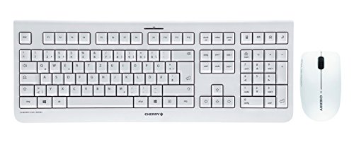 CHERRY DW 3000 – Wireless Tastatur+Maus – 4 Zusatztasten – deutsches Layout – QWERTZ Tastatur – GS-Zulassung – Weiß, JD-0710DE-0