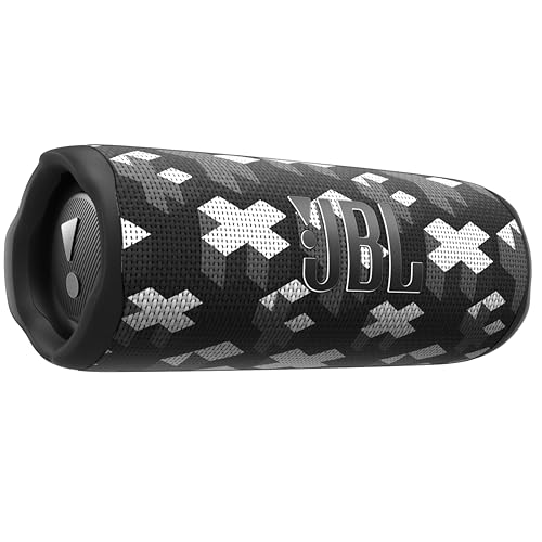 JBL x Martin Garrix Flip 6 Bluetooth Box in Cool Grey – Wasserdichter, tragbarer Lautsprecher mit 2-Wege-Lautsprechersystem für kraftvollen Sound – Bis zu 12 Stunden kabellos Musik abspielen