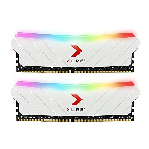PNY 16GB (2x8GB) XLR8 Gaming Epic-X RGB DDR4 3200MHz Desktop Memory Kit White Edition, Weiß, 16GB (2x8GB) 3200MHz White