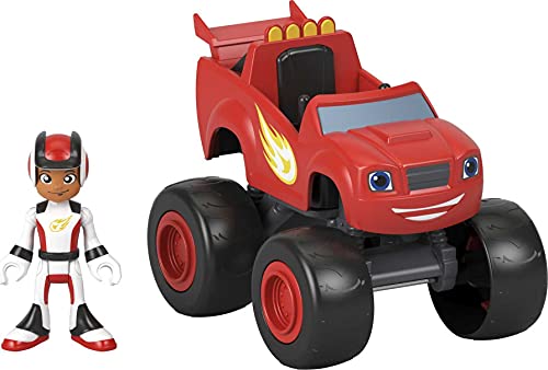 Fisher-Price GYD17 - Blaze und die Monstermaschinen Blaze & AJ, großer Spielzeug-Monster Truck zum Schieben mit beweglicher Figur, ab 3 Jahren