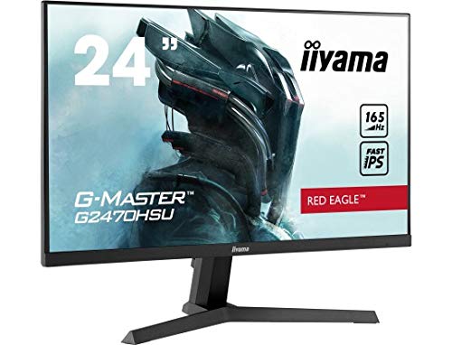 iiyama G-MASTER Red Eagle G2470HSU-B1 60,5 cm (23,8') Fast IPS LED Gaming Monitor Full-HD (HDMI, DisplayPort, USB 2.0) 0,8ms MPRT Reaktionszeit, 165Hz, FreeSync Premium, schwarz