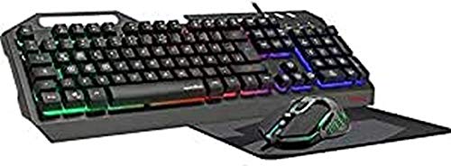 Speedlink TYALO Illuminated Gaming Deskset - Set aus Tastatur, Maus, Mauspad, schwarz, FR - Französisches Layout