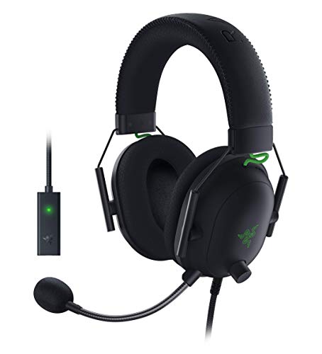 Razer BlackShark V2 mit USB Soundkarte - Premium Esports Gaming Headset (Kabelgebundene Kopfhörer mit 50mm-Treiber, Rauschunterdrückung für PC, Mac, PS4, Xbox One & Switch) Schwarz