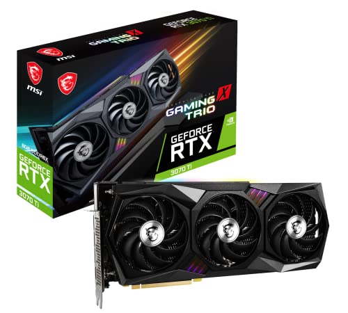 MSI GeForce RTX 3070 Ti GAMING X TRIO 8G Gaming Grafikkarte - NVIDIA RTX 3070 Ti, GPU 1830 MHz, 8 GB GDDR6X Speicher, Schwarz