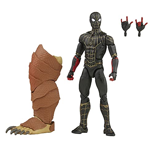 Spiderman F3019 Marvel Legends Series Black & Gold Suit Spider-Man 15,2 cm Sammelfigur Spielzeug, 2 Zubehörteile und 1 Build-A-Figure-Teile(s), Mehrfarbig, Standard