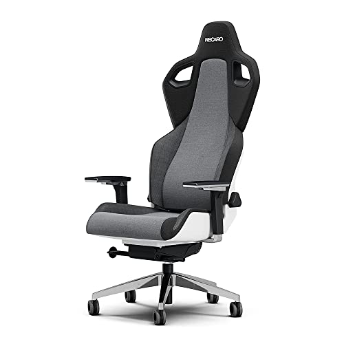 RECARO Exo Platinum Graphite White Edition | Ergonomischer, hochwertiger Gaming Stuhl | Mit stufenloser Einstellung über Handräder | Made in Germany | Auch als Bürostuhl | TÜV Zertifiziert