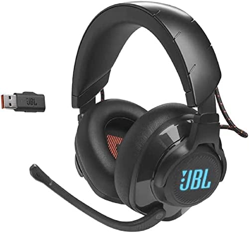 JBL Quantum 610 Over-Ear Gaming Kopfhörer – Wireless 2,4 GHz und 3,5 mm Klinke – Mit hochklappbarem Boom Mic und QuantumSurround Sound – Schwarz