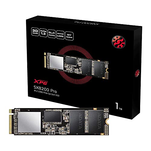 ADATA XPG SX8200 Pro 1TB M.2 Solid State Drive Gaming-SSD Festplatte, schwarz