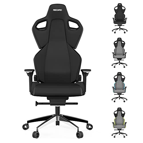 RECARO Exo Platinum Black & Black | Ergonomischer, hochwertiger Gaming Stuhl | Mit stufenloser Einstellung über Handräder | Made in Germany | Auch als Bürostuhl | TÜV Zertifiziert