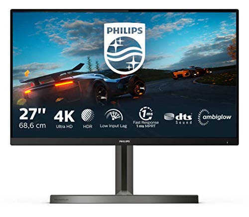 Philips 278M1R - 27 Zoll UHD Gaming Monitor, Ambiglow (3840x2160, 60 Hz, HDMI 2.0, DisplayPort, USB Hub) schwarz