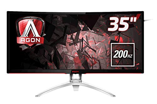 AOC Agon AG352QCX 88,9 cm (35 Zoll) Curved Monitor (DVI, HDMI, USB Hub, DisplayPort, 4ms Reaktionszeit, 200 Hz, 2560x1080, Free-Sync) schwarz/Silber