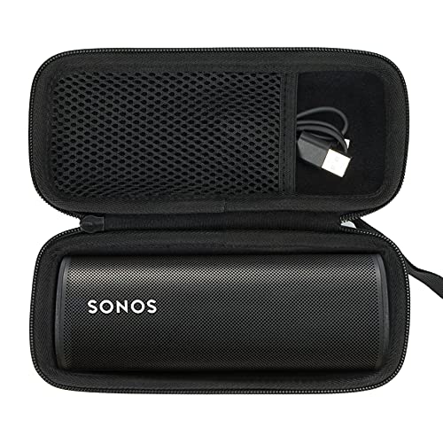 Khanka Hart Tasche für Sonos Roam/ROAM SL WLAN WiFi Bluetooth Speaker Lautsprecher, Nut Tasche (Schwarz)