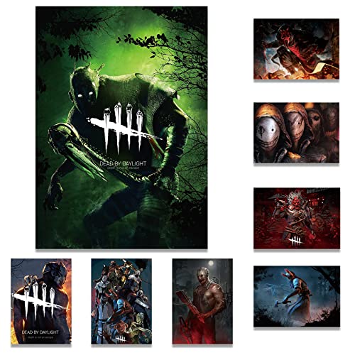 Dead by Daylight Poster Frameless 8 Piece Game Poster Wall Decoration Video Games Art Ornament Dead by Daylight Picture Gift Dormitory Room Print Decorative Paintings 10×14 Inch…