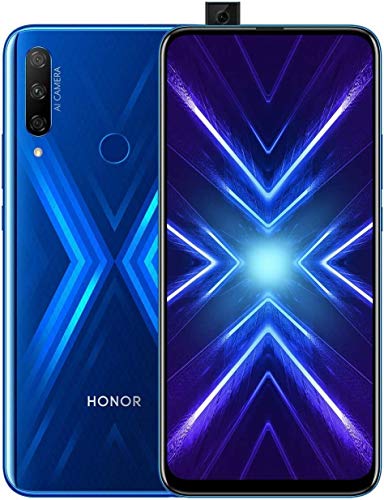 HONOR 9X Phantom Blue - Smartphone Bundle (6,59 Zoll Display, 128 + 4 GB) + 48MP AI Triple-Kamera + 16MP Pop-up Frontkamera + gratis HONOR Classic Earphones [Exklusiv bei Amazon] – Deutsche Version