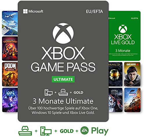 Xbox Game Pass Ultimate - 3 Monate | Xbox / Win 10 PC - Download Code| Mitgliedschaft beinhaltet Xbox Live Gold