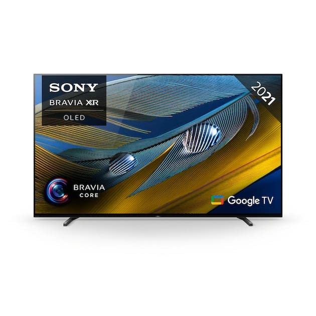 Sony XR-55A80J BRAVIA 139cm (55 Zoll) Fernseher (OLED, 4K Ultra HD (UHD), High Dynamic Range (HDR), Google TV, Smart TV, 2021 Modell), Schwarz