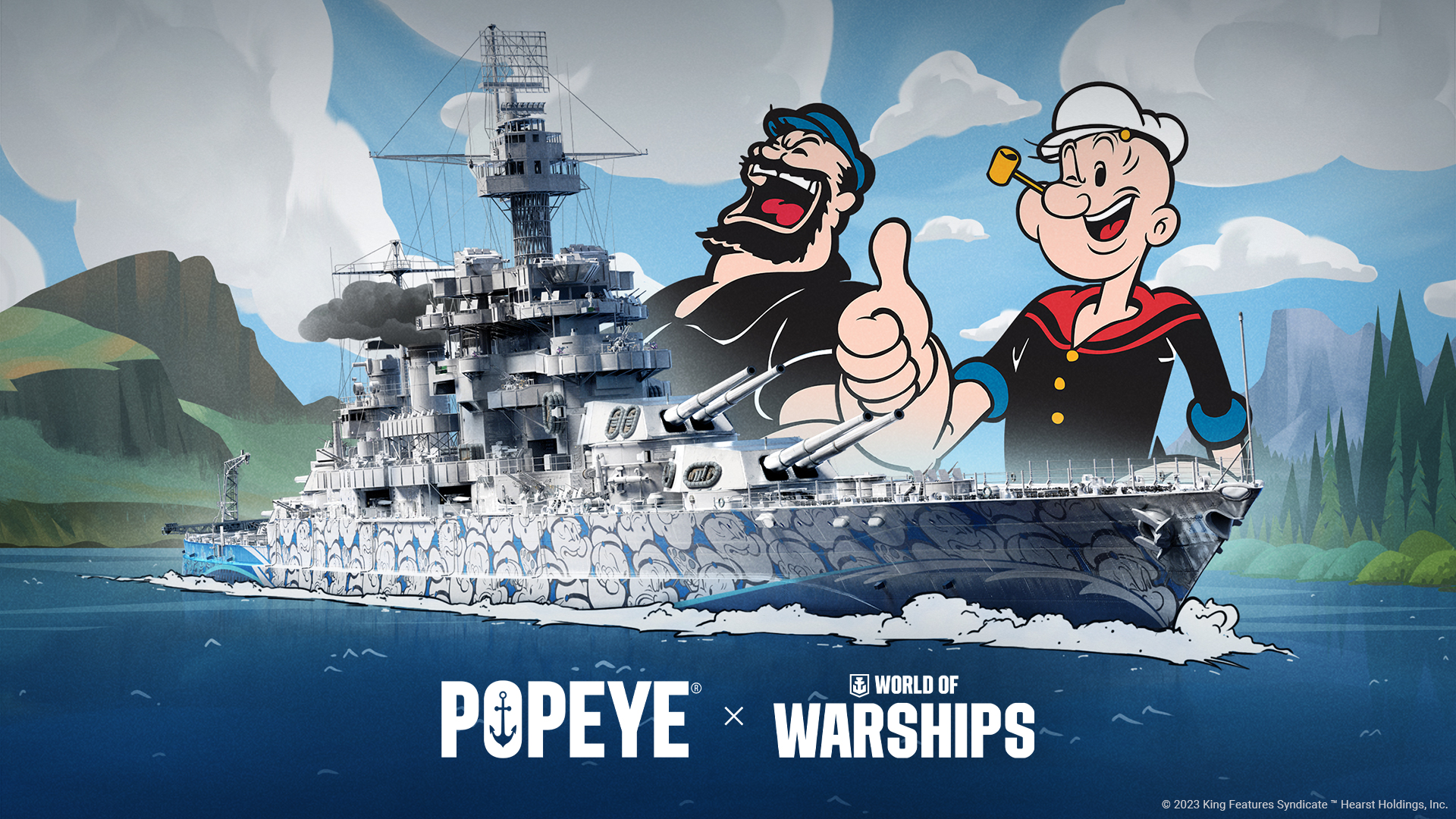 Stich mit Popeye in See! – World of Warships kÃ¼ndigt Partnerschaft mit berÃ¼hmter Comicfigur an
